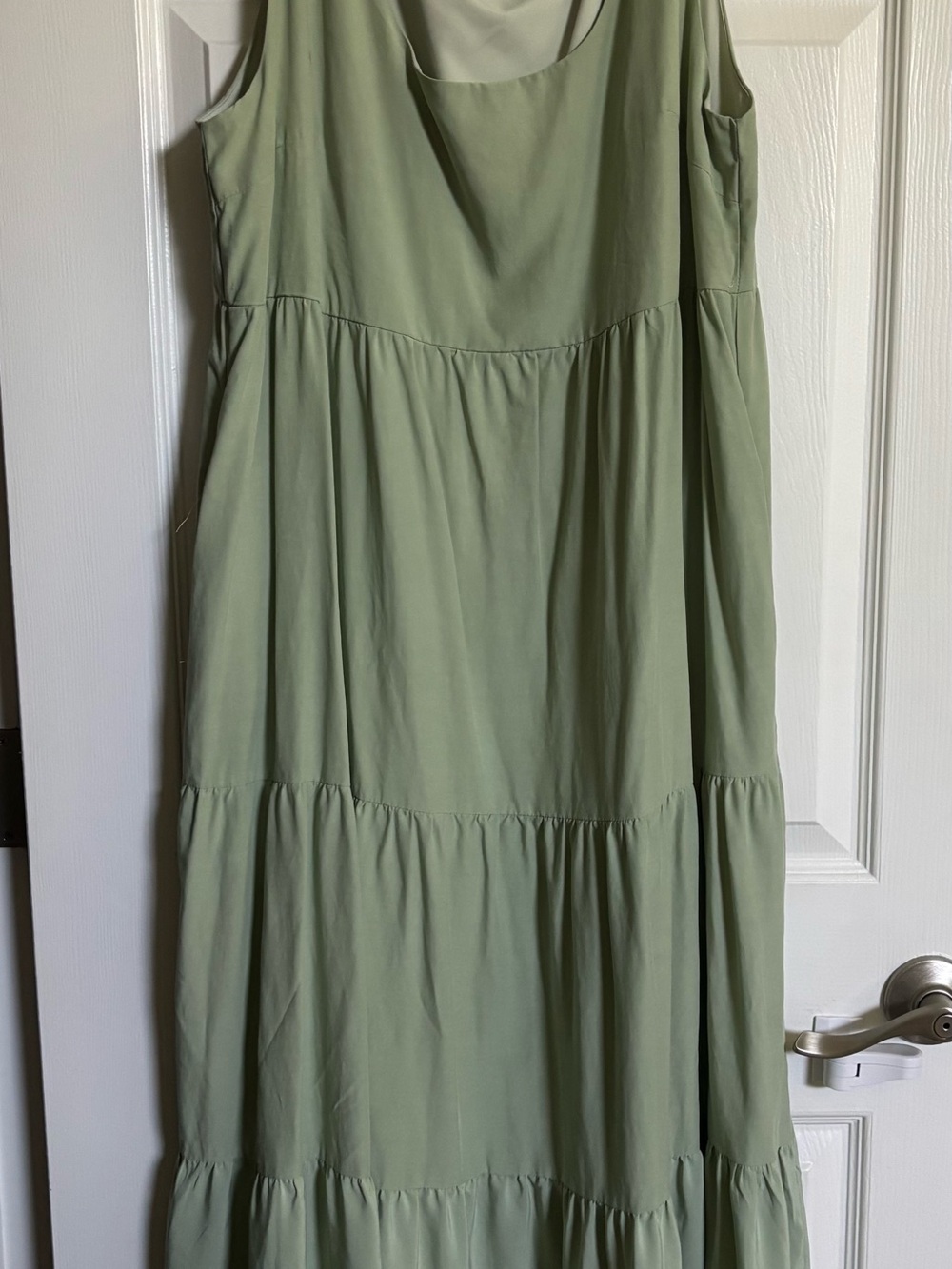 BTFBM Sleeveless Tiered Maxi Dress in Sage Green